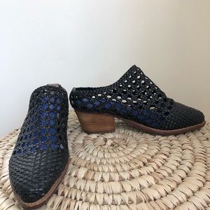 Jeffrey Campbell Leather Woven Mules